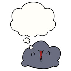 cartoon cloud and thought bubble