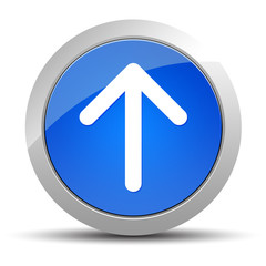 Up arrow icon blue round button illustration