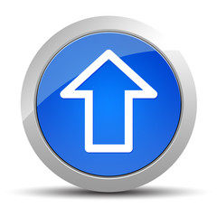 Upload icon blue round button illustration