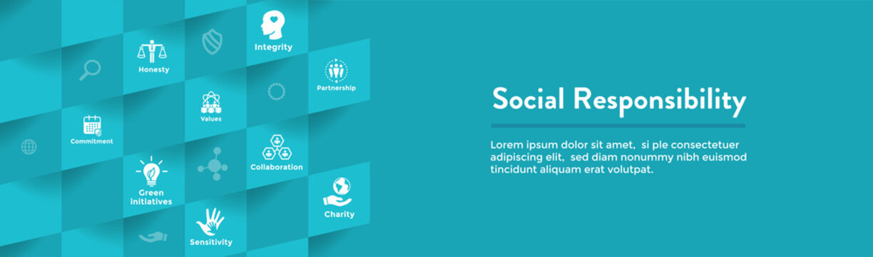 Social Responsibility Icon Set & Web Header Banner