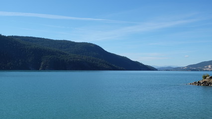 blue lake and mountains