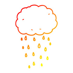 warm gradient line drawing cartoon rain cloud