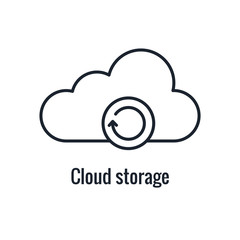 Website Update Icon - with arrows thin line - outline imagery