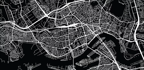 Fotobehang Rotterdam Stedelijke vector stadsplattegrond van Rotterdam, Nederland