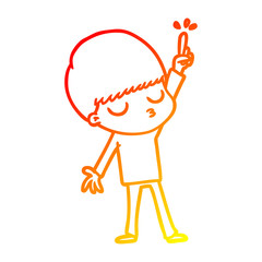 warm gradient line drawing cartoon calm boy