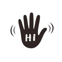 Fototapeta na wymiar Hand wave waving hi or hello gesture flat vector icon for apps and websites. Greeting sign. Hello symbol.