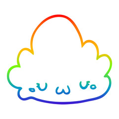 rainbow gradient line drawing cute cartoon cloud
