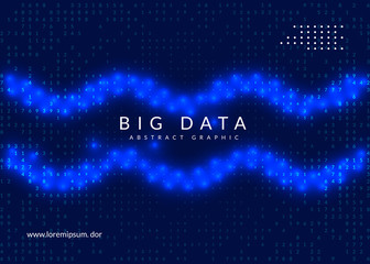 Big data background. Technology for visualization, artificial intelligence, deep learning and quantum computing. Design template for network concept. Geometric big data backdrop.