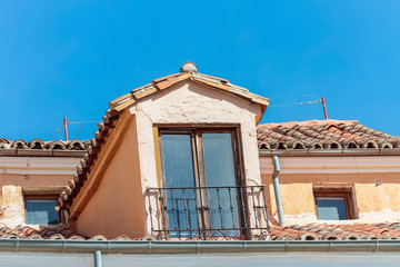 old attic with tiles roof