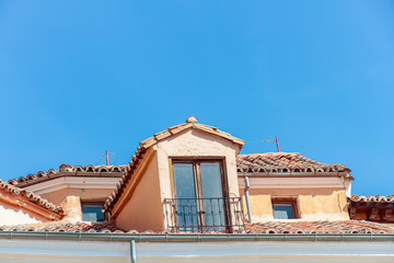 old attic with tiles roof