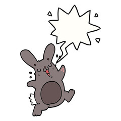 cartoon rabbit and speech bubble