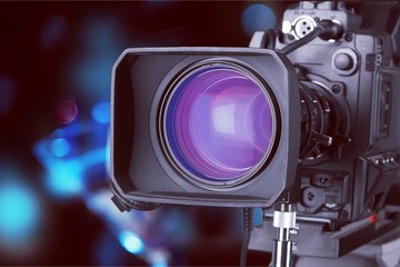 Close-up of a Television Camera lens