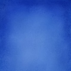 Abstract blue background texture, solid bright blue vintage paper illustration with textured paint grunge and dark top border