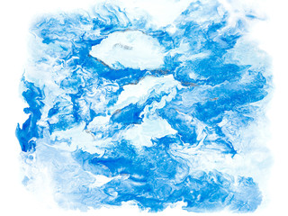 Fototapeta premium Blue creative abstract hand painted background, marble texture, abstract ocean