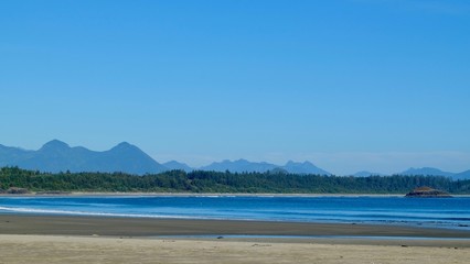 beach and sea and mountains