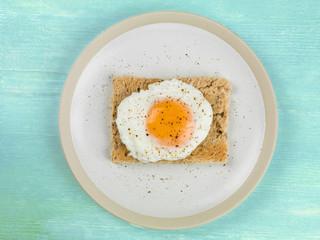 Poached Egg on Toasted Bread Breakfast Food