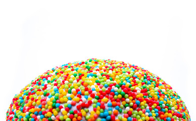 Easter with icing and raisins isolated on white background