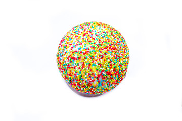 Easter with icing and raisins isolated on white background