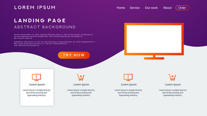 modern web design landing page. design. design landing page full vector eps 10. cool color in design.