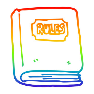 recommend clip art: rainbow gradient line drawing cartoon rule book
