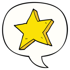cartoon star and speech bubble