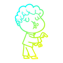 cold gradient line drawing cartoon man singing