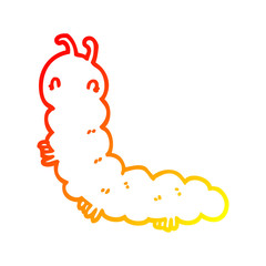 warm gradient line drawing cartoon caterpillar