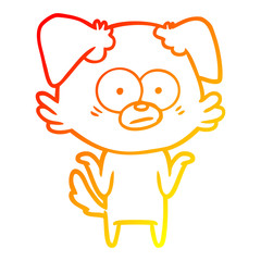 Fototapeta premium warm gradient line drawing nervous dog cartoon