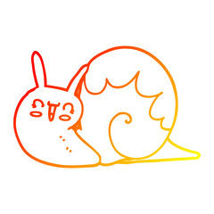 warm gradient line drawing cute cartoon snail