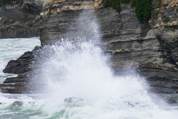 High surf and crashing waves on the Pacific Coast at Sea Ranch, California