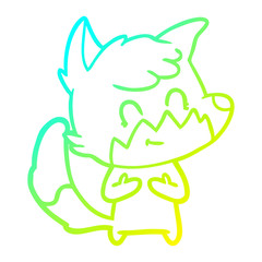 cold gradient line drawing cartoon friendly fox