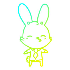 cold gradient line drawing curious bunny cartoon