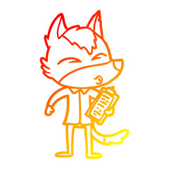 warm gradient line drawing cartoon office wolf whistling