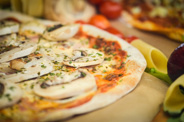 fresh italian pizza - close up view