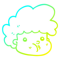 cold gradient line drawing cartoon boy