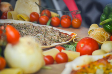 fresh italian pizza - close up view