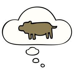 cartoon animal symbol and thought bubble