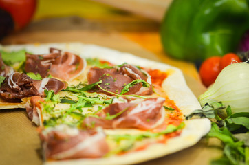 fresh italian pizza - close up view