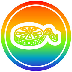 movie film reel circular in rainbow spectrum