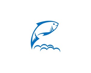 Fish logo illustration template icon design