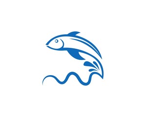 Fish logo illustration template icon design