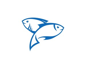 Obraz premium Fish logo illustration template icon design