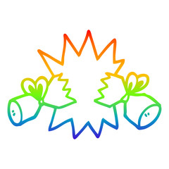 rainbow gradient line drawing cartoon cracker
