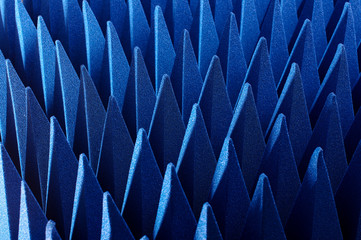 Hybrid pyramidal RF absorbers close up
