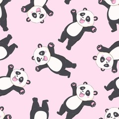 Cartoon Seamless Panda Pattern