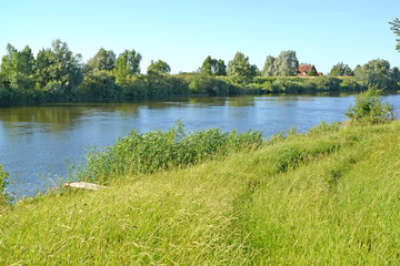 The Matrosovka River in the neighborhood of the settlement Big Banks. Kaliningrad region