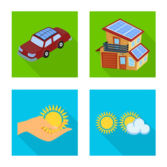 Vector illustration of Solar and panel logo. Collection of Solar and green vector icon for stock.