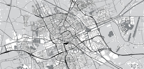 Fototapeta na wymiar Urban vector city map of Groningen, The Netherlands