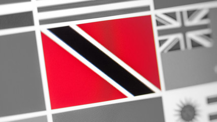 Trinidad and Tobago national flag of country. flag on the display, a digital moire effect.