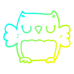 cold gradient line drawing cute cartoon owl